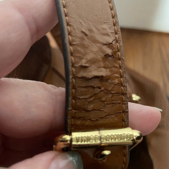 Project Bag Vince Camuto Brown Perforated, Draw-String Bucket Bag and Bag Charm - Picture 11 of 11